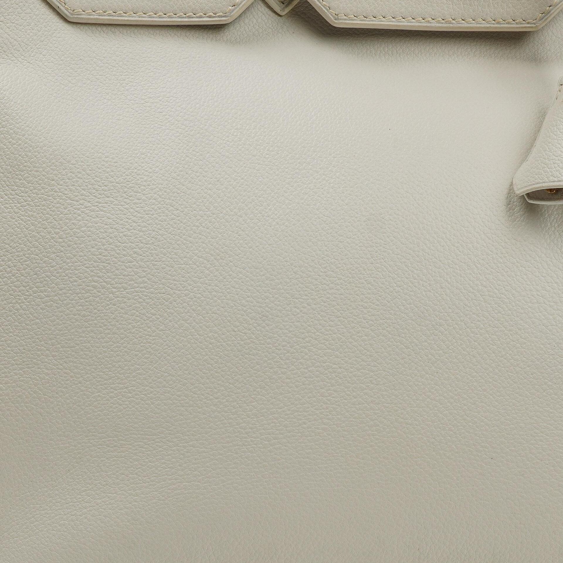Hermès Birkin 32 Haut à Courroies Off White Leder mit goldener Hardware
