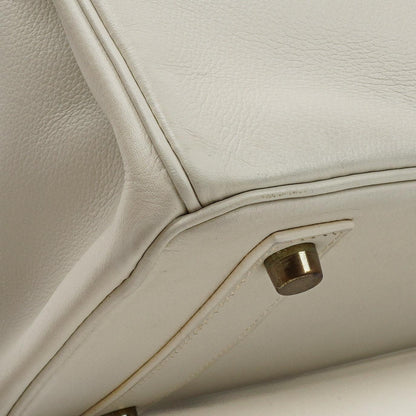Hermès Birkin 32 Haut à Courroies Off White Leder mit goldener Hardware