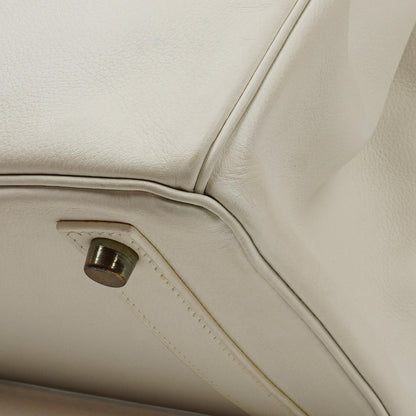 Hermès Birkin 32 Haut à Courroies Off White Leder mit goldener Hardware
