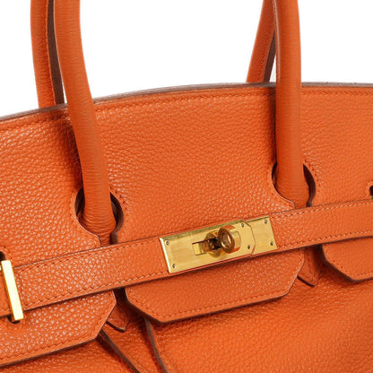 Hermes Birkin 35 orange Togo mit goldenen Beschlägen