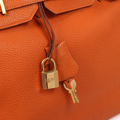 Hermes Birkin 35 orange Togo mit goldenen Beschlägen