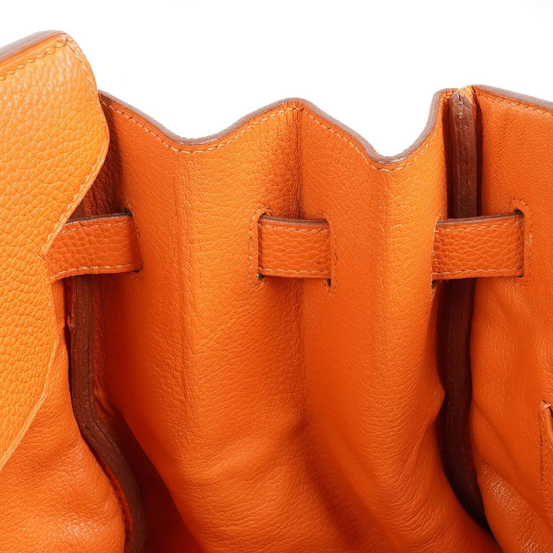 Hermes Birkin 35 orange Togo mit goldenen Beschlägen