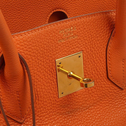 Hermes Birkin 35 orange Togo mit goldenen Beschlägen