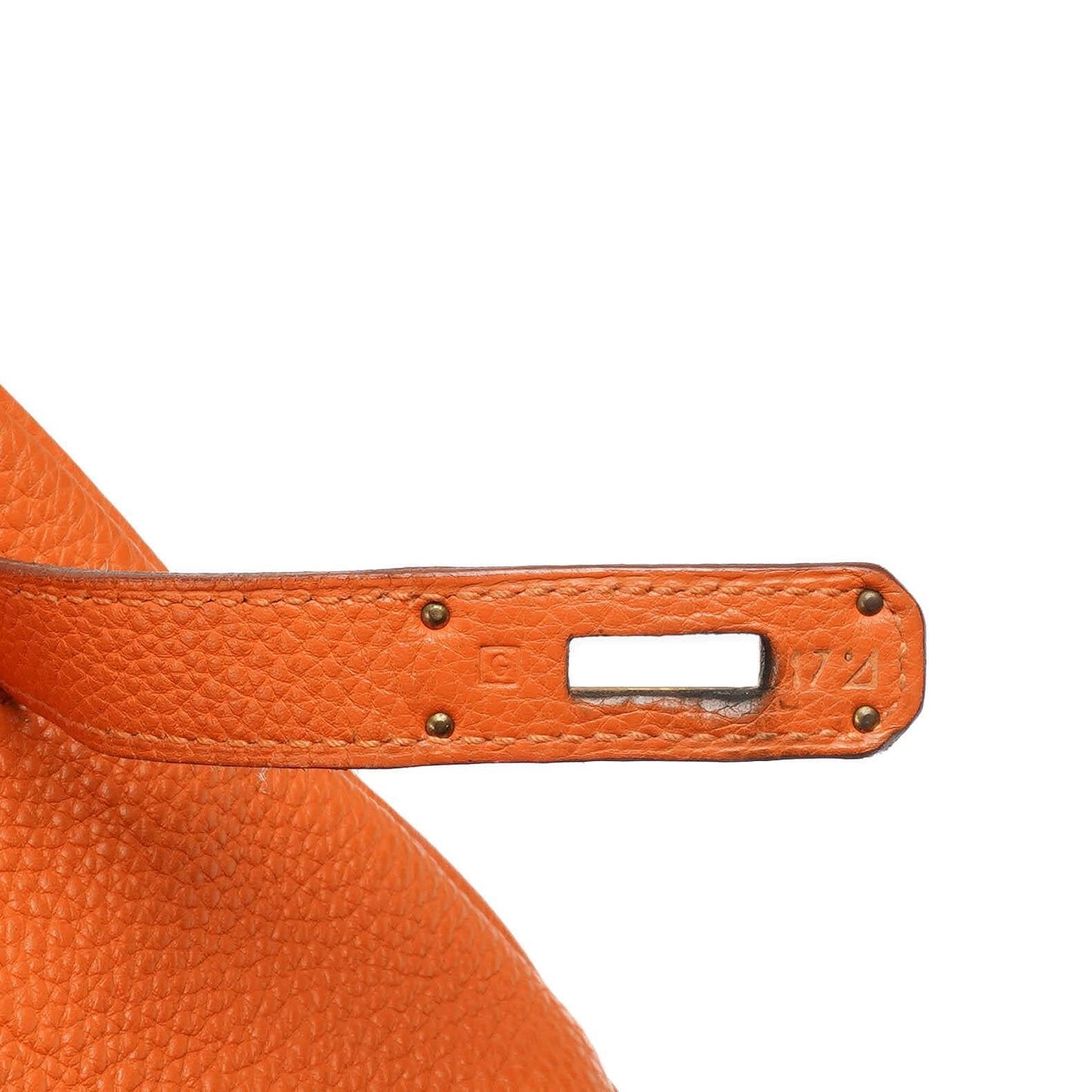 Hermes Birkin 35 orange Togo mit goldenen Beschlägen