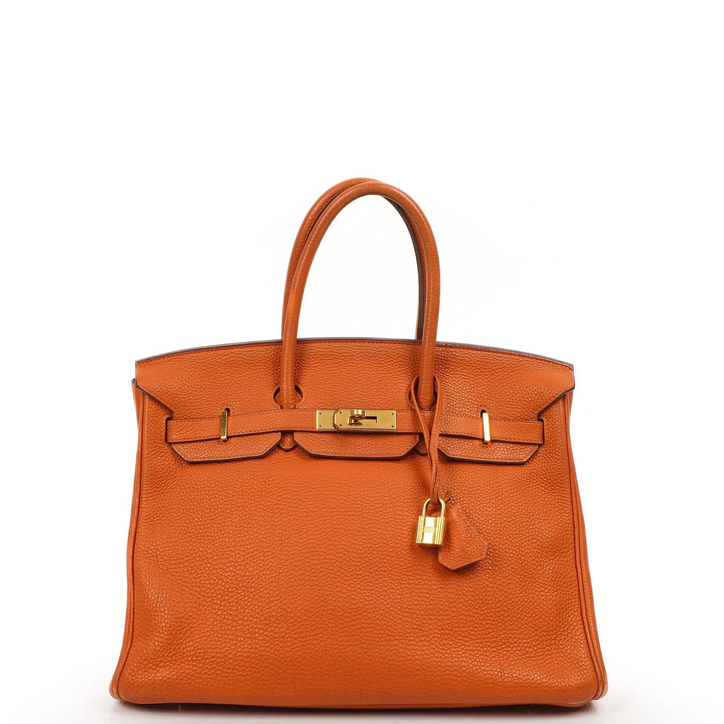 Hermes Birkin 35, Orange Togo, Gold Hardware