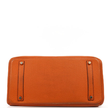 Hermes Birkin 35, Orange Togo, Gold Hardware