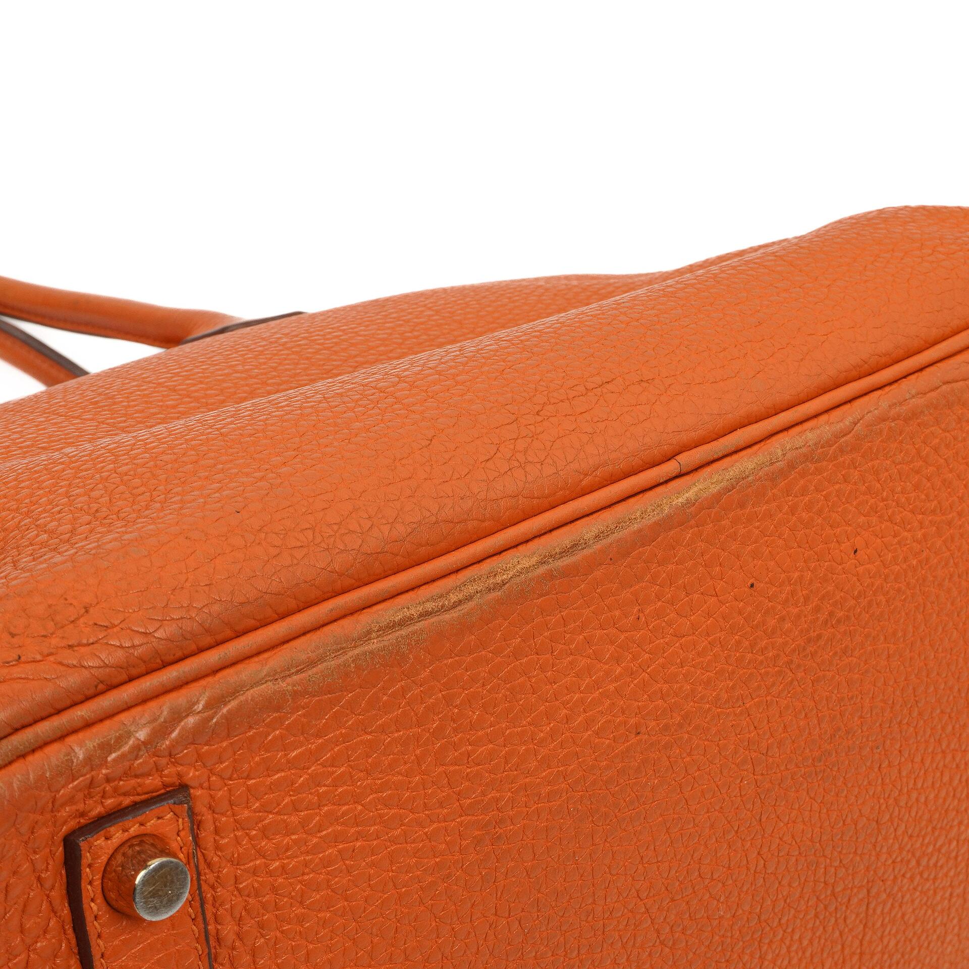 Hermes Birkin 35, Orange Togo, Gold Hardware