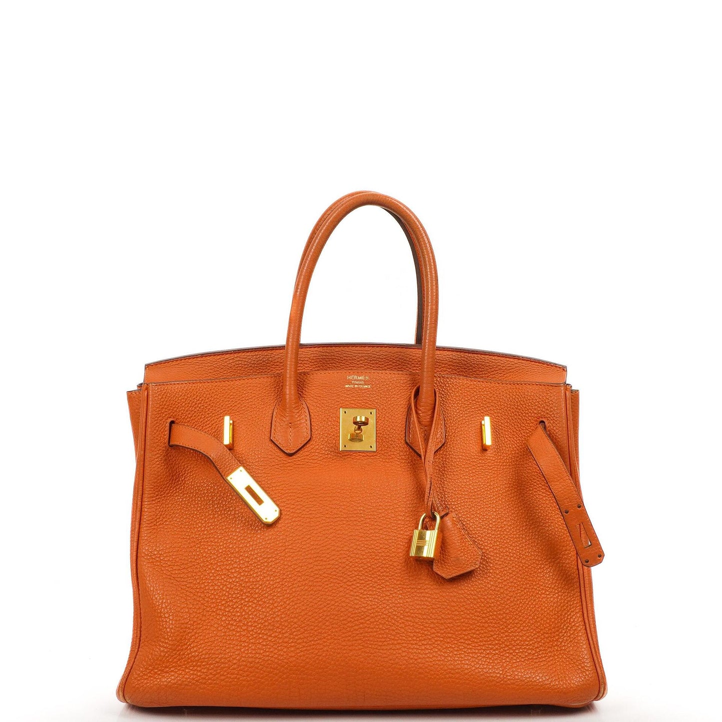 Hermes Birkin 35, Orange Togo, Gold Hardware
