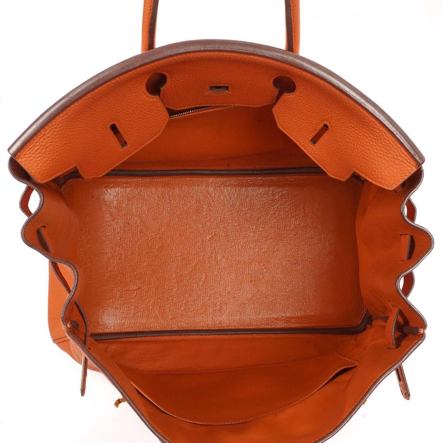 Hermes Birkin 35, Orange Togo, Gold Hardware
