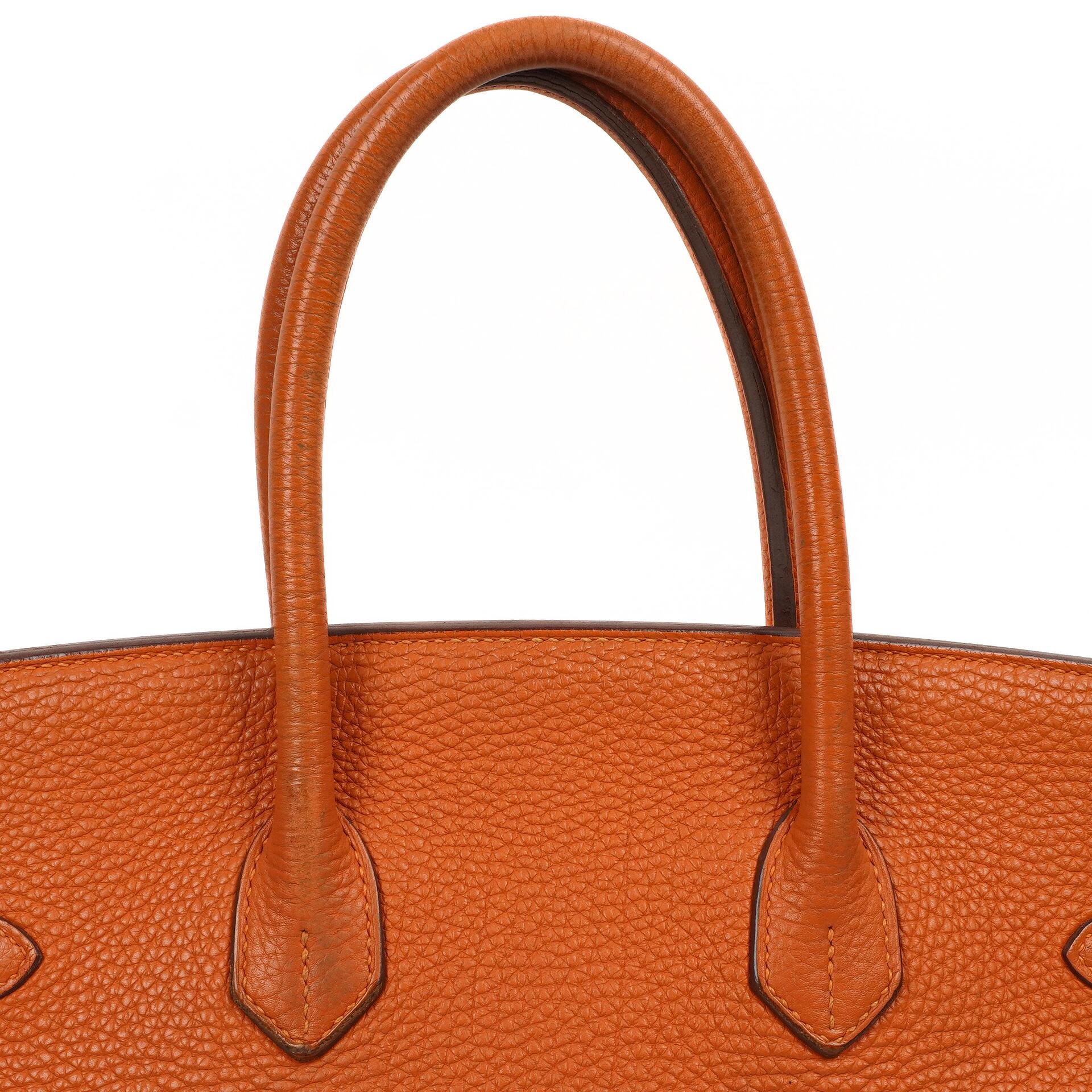 Hermes Birkin 35, Orange Togo, Gold Hardware