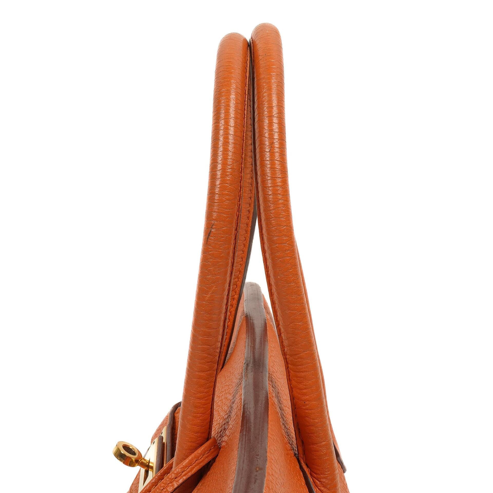 Hermes Birkin 35, Orange Togo, Gold Hardware