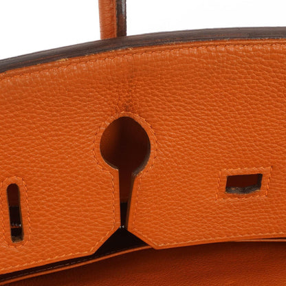 Hermes Birkin 35 orange Togo mit Palladium-Beschlägen