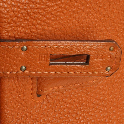 Hermes Birkin 35 orange Togo mit Palladium-Beschlägen