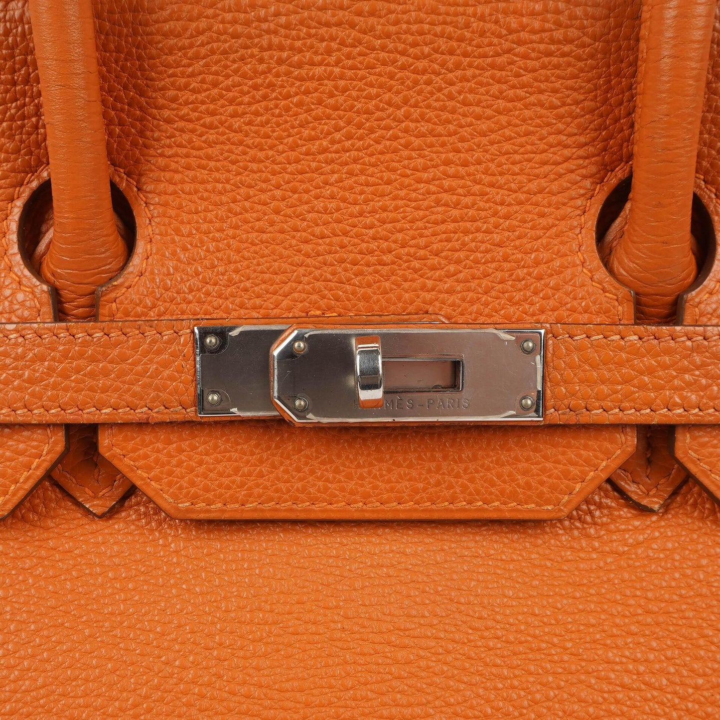 Hermes Birkin 35 orange Togo mit Palladium-Beschlägen