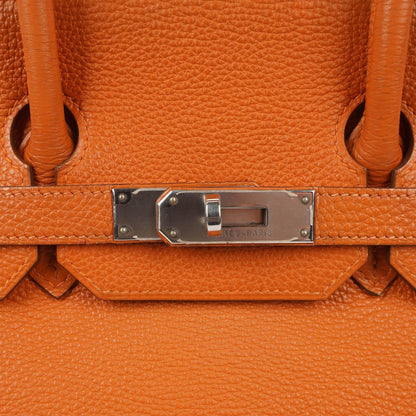 Hermes Birkin 35 orange Togo mit Palladium-Beschlägen