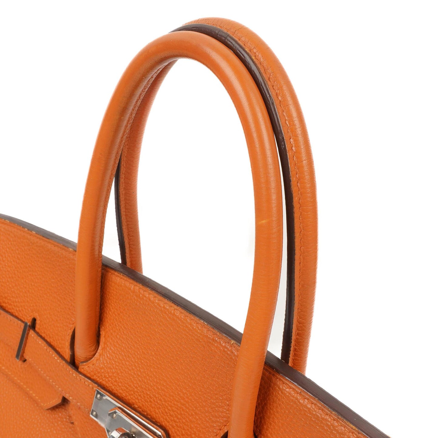 Hermes Birkin 35 orange Togo mit Palladium-Beschlägen