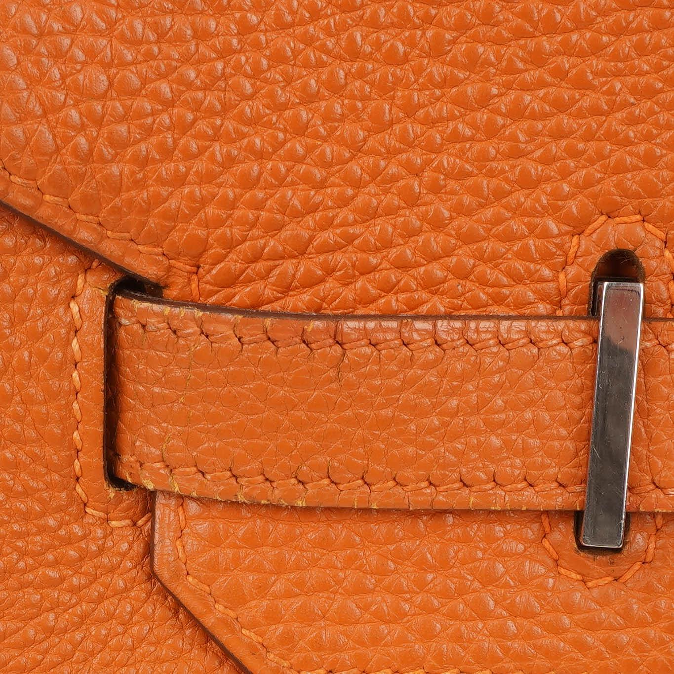 Hermes Birkin 35 orange Togo mit Palladium-Beschlägen
