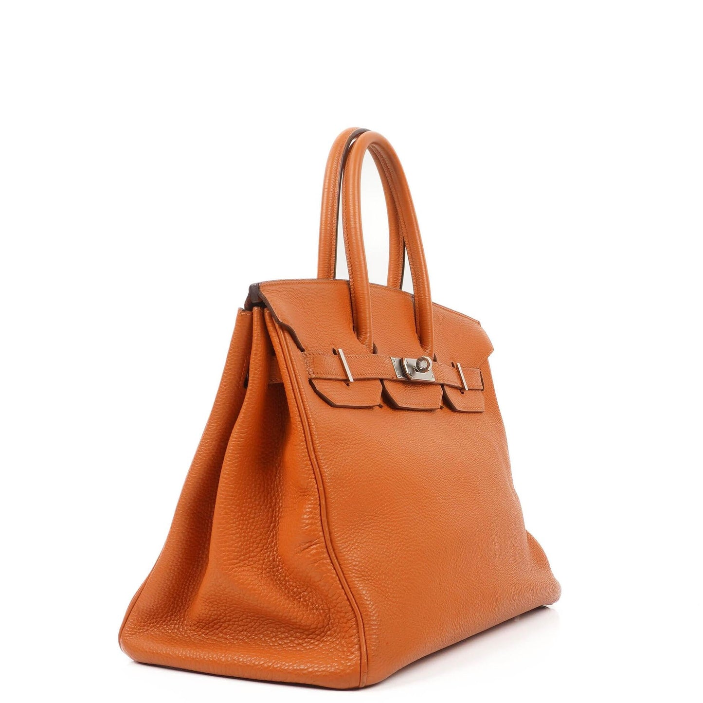 Hermes Birkin 35 orange Togo mit Palladium-Beschlägen