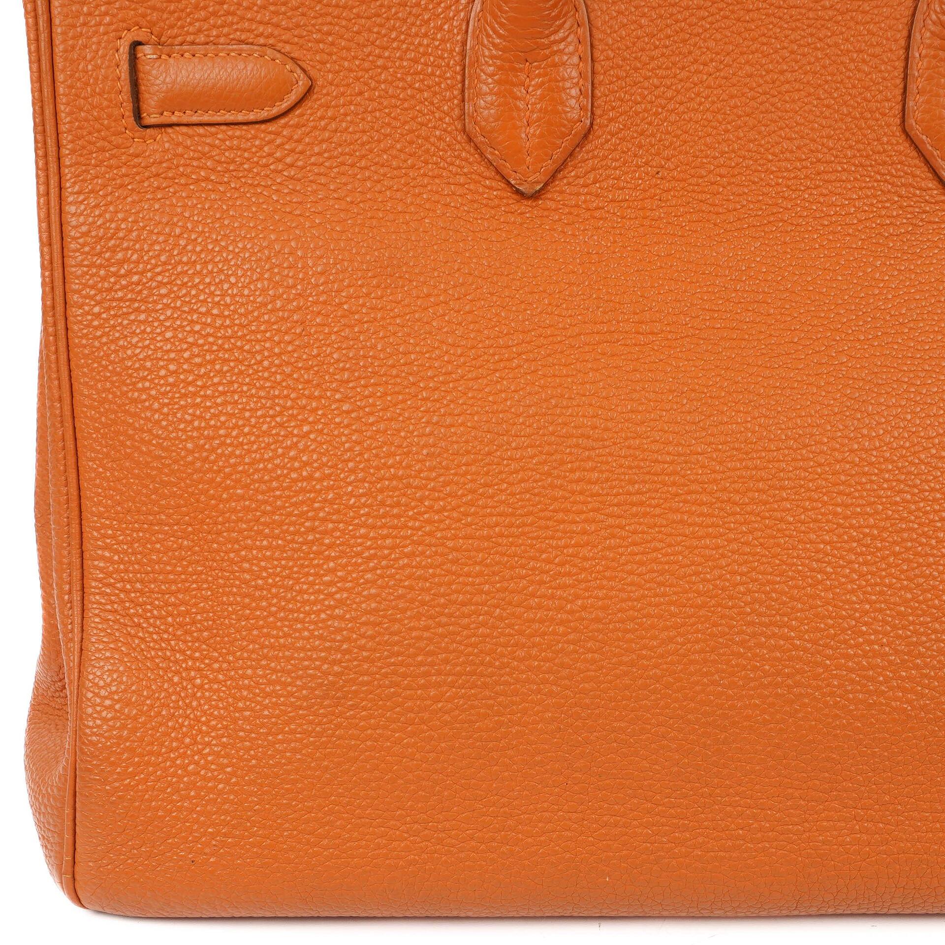 Hermes Birkin 35 orange Togo mit Palladium-Beschlägen