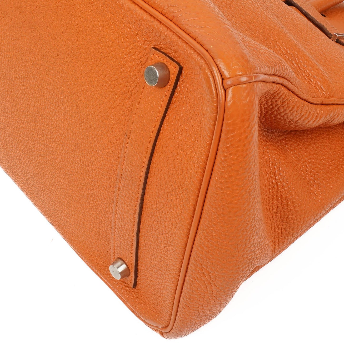 Hermes Birkin 35 orange Togo mit Palladium-Beschlägen