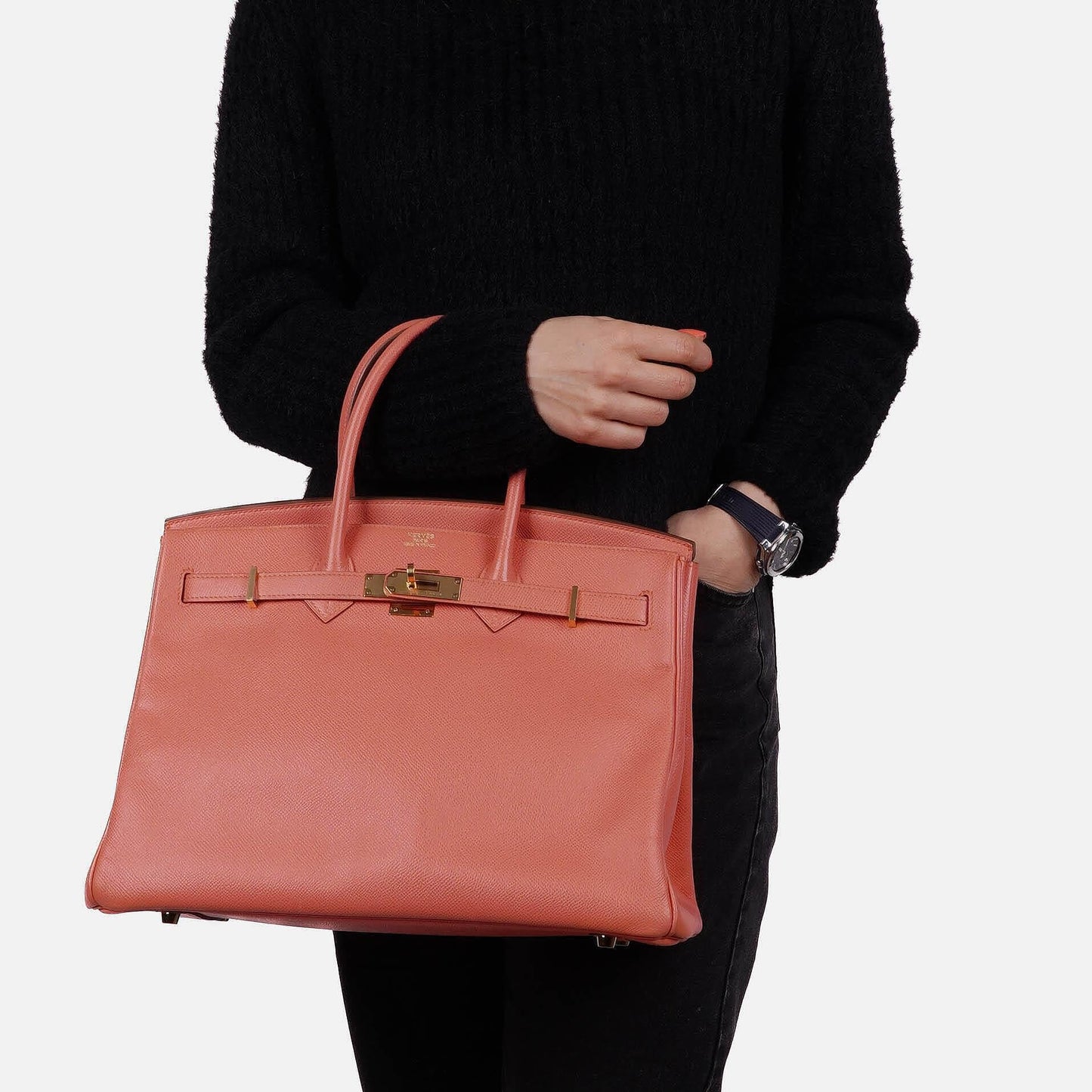 Hermès Birkin 35 Rose Jaipur Epsom mit Goldbeschlägen