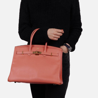 Hermès Birkin 35 Rose Jaipur Epsom mit Goldbeschlägen