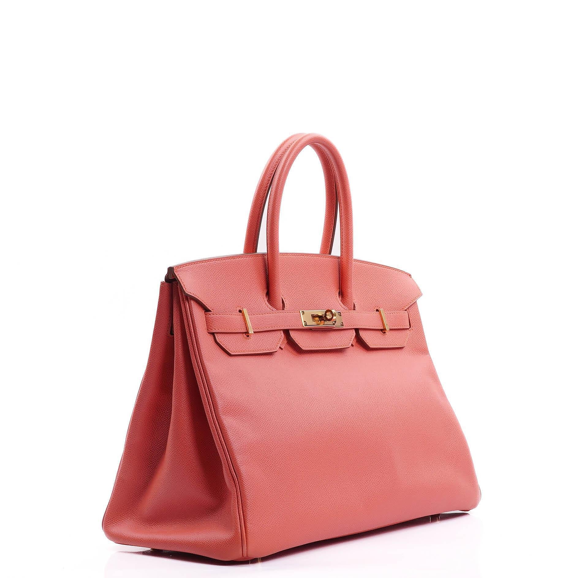 Hermès Birkin 35 Rose Jaipur Epsom mit Goldbeschlägen