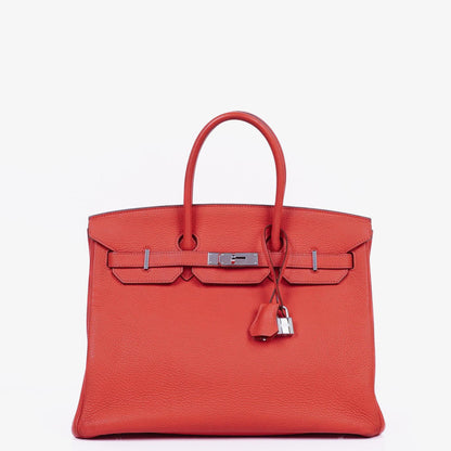 Hermès Birkin 35 aus Taurillon Clemence in Rose Jaipur mit Palladium-Hardware
