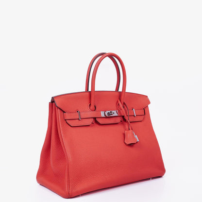 Hermès Birkin 35 aus Taurillon Clemence in Rose Jaipur mit Palladium-Hardware