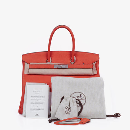 Hermès Birkin 35 aus Taurillon Clemence in Rose Jaipur mit Palladium-Hardware