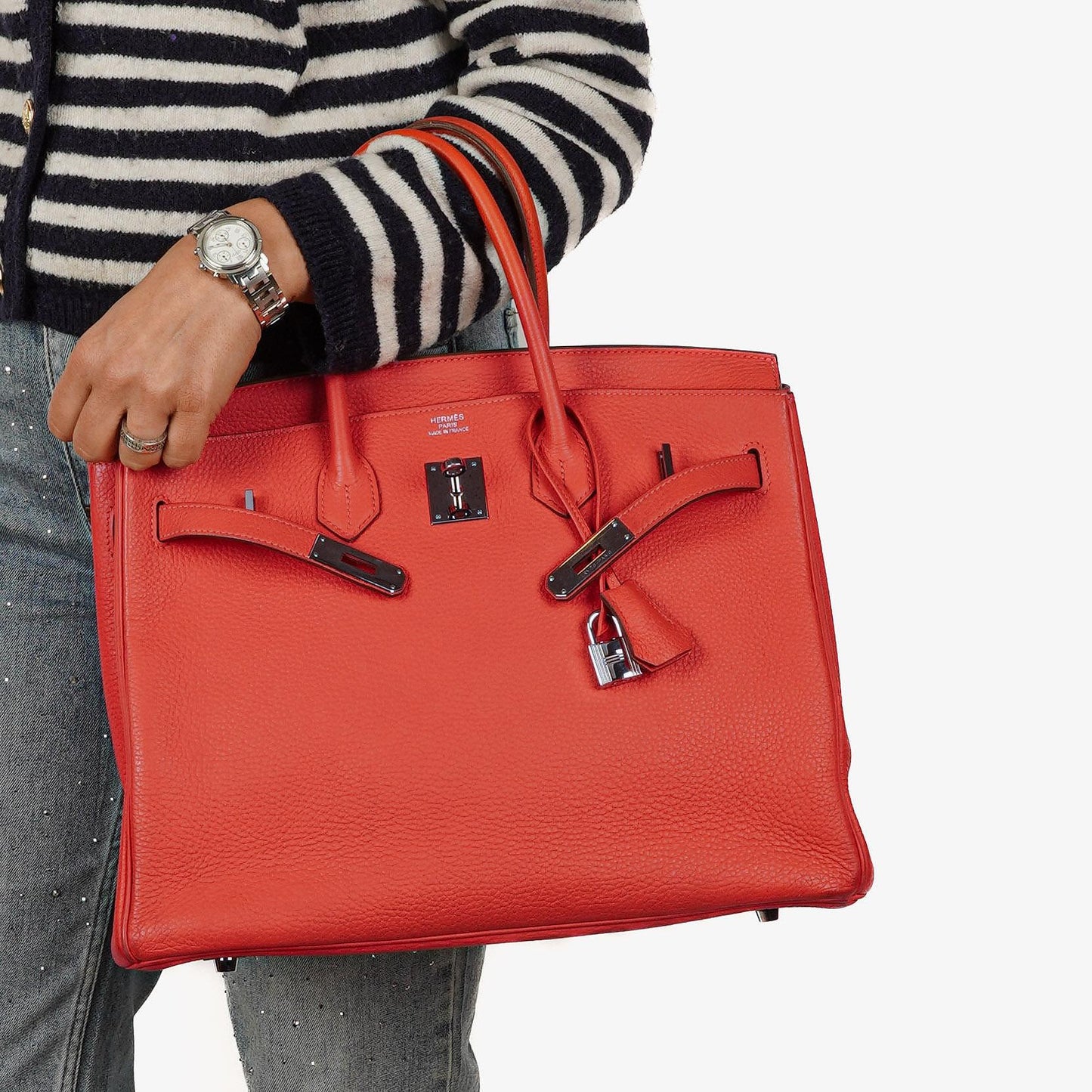 Hermès Birkin 35 aus Taurillon Clemence in Rose Jaipur mit Palladium-Hardware