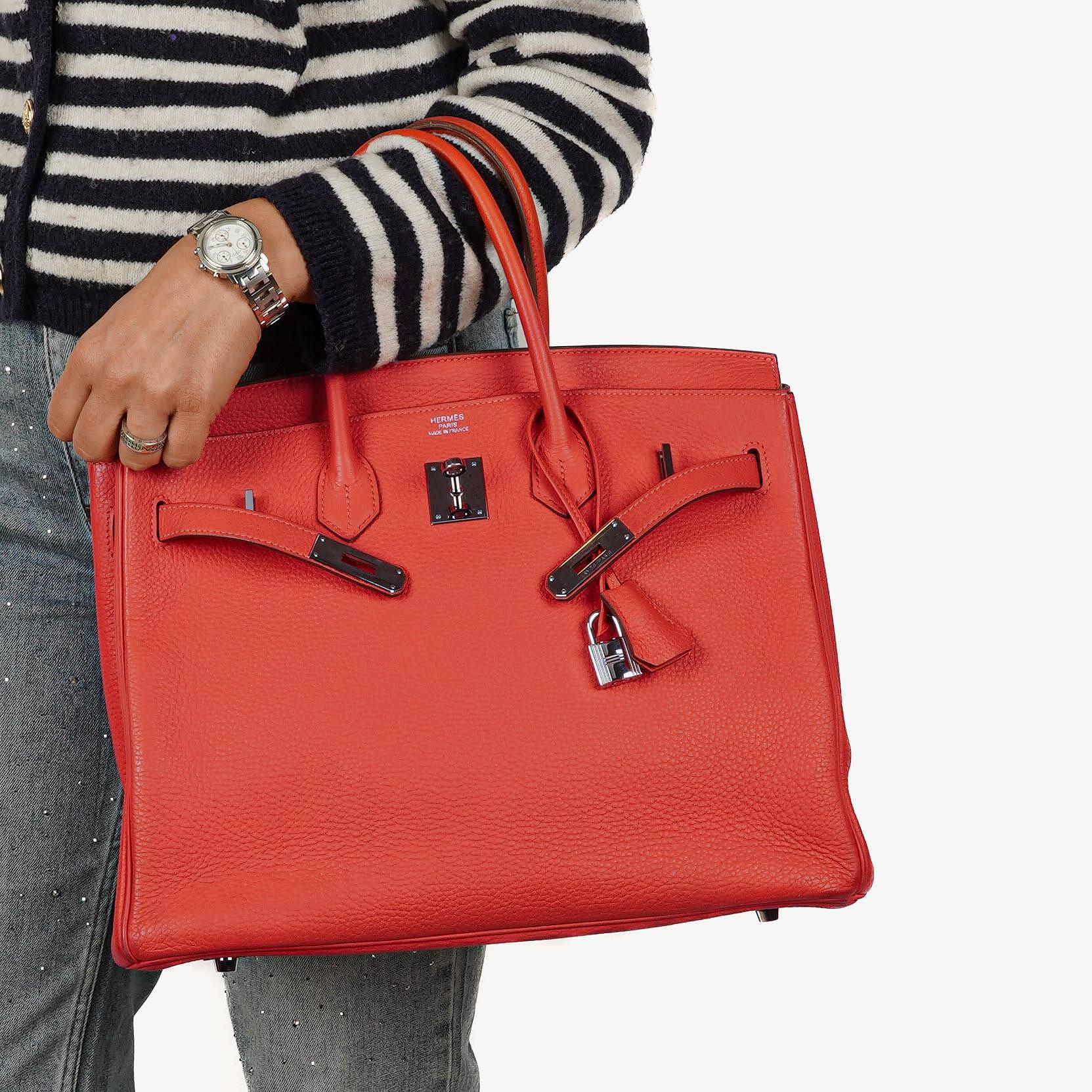 Hermès Birkin 35 aus Taurillon Clemence in Rose Jaipur mit Palladium-Hardware