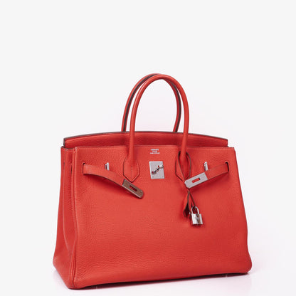 Hermès Birkin 35 aus Taurillon Clemence in Rose Jaipur mit Palladium-Hardware