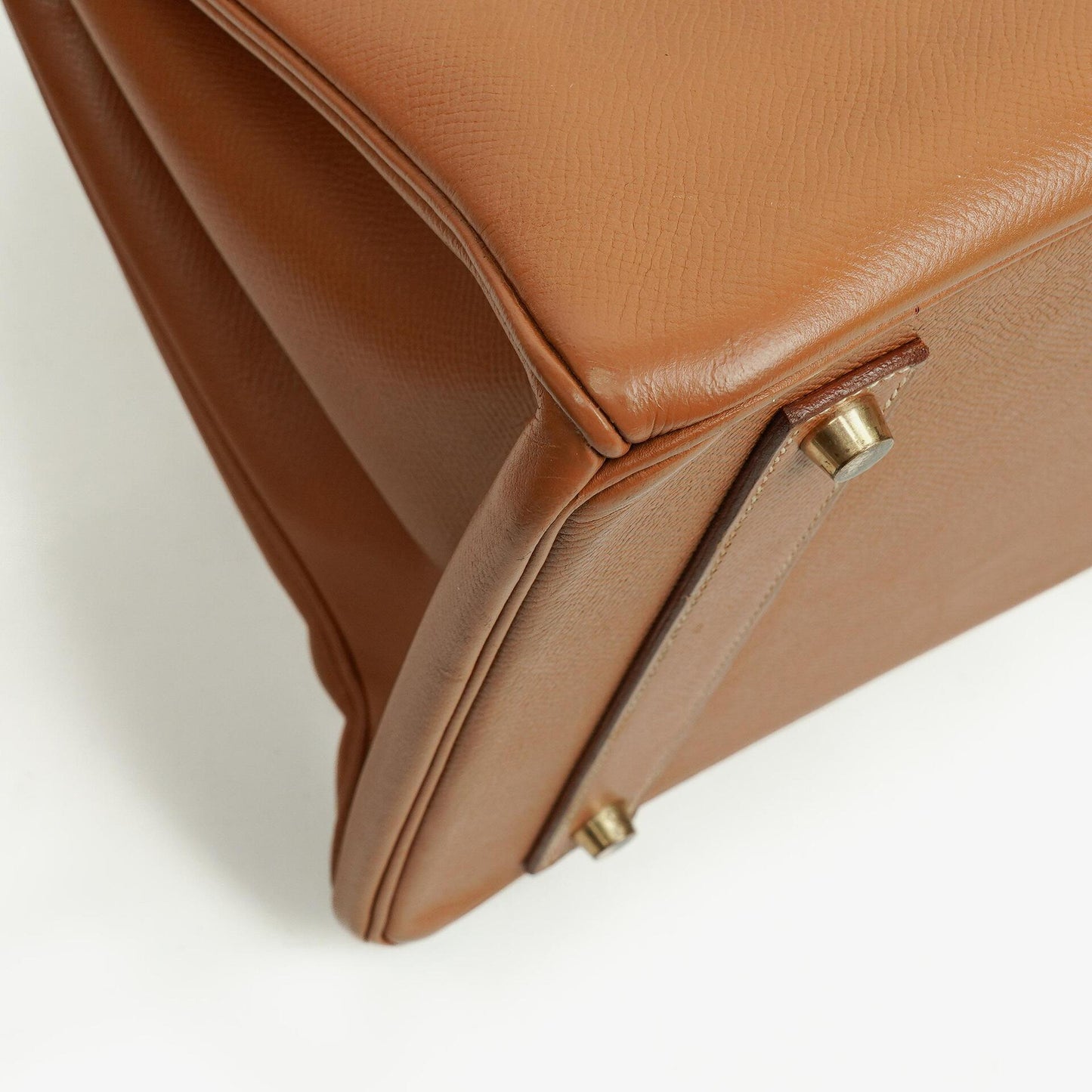Hermes Birkin 40 Retourne Tasche aus goldfarbenem Courchevel-Leder mit Goldbeschlägen