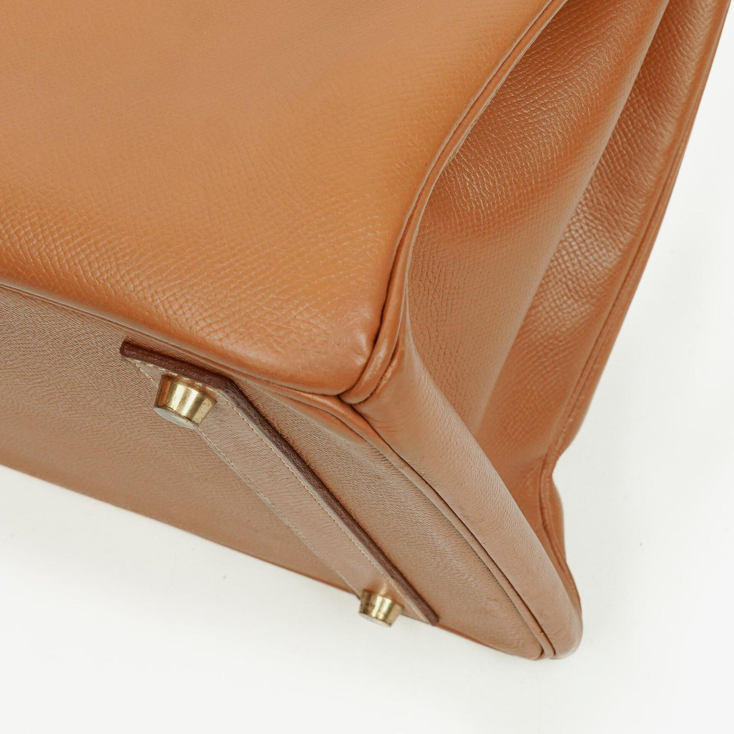 Hermes Birkin 40 Retourne Tasche aus goldfarbenem Courchevel-Leder mit Goldbeschlägen
