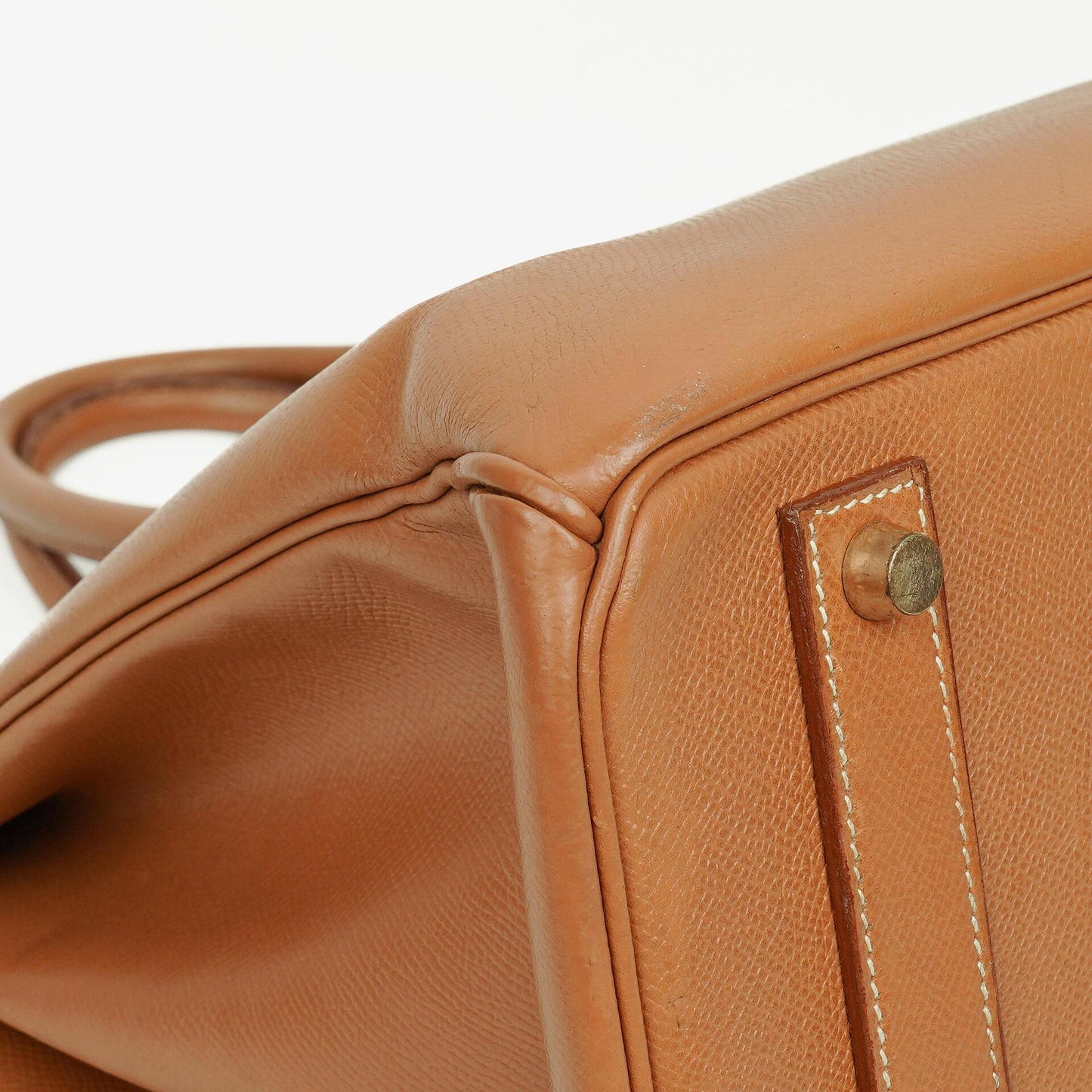 Hermes Birkin 40 Retourne Tasche aus goldfarbenem Courchevel-Leder mit Goldbeschlägen
