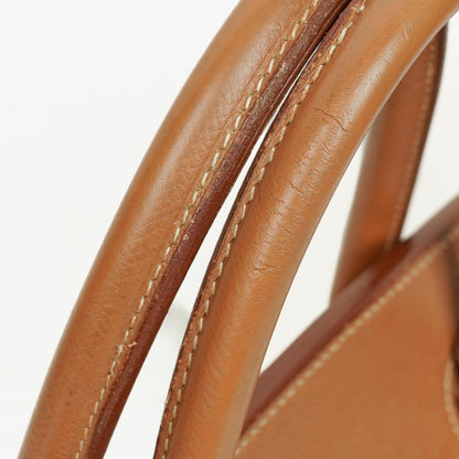 Hermes Birkin 40 Retourne Tasche aus goldfarbenem Courchevel-Leder mit Goldbeschlägen
