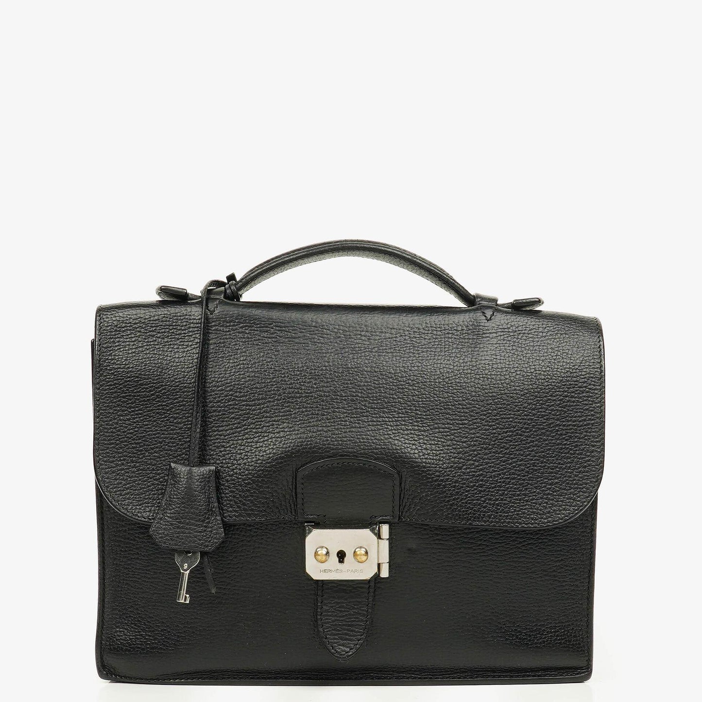 Hermès Sac à Dépêches 27 Tasche aus schwarzem Nero Clemence Leder
