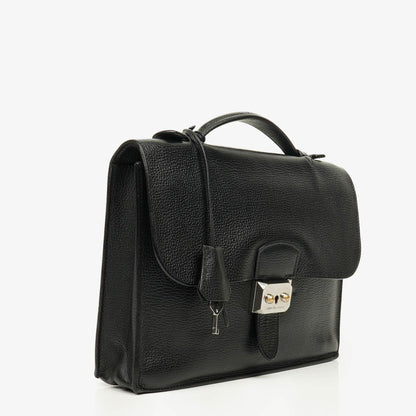 Hermès Sac à Dépêches 27 Tasche aus schwarzem Nero Clemence Leder