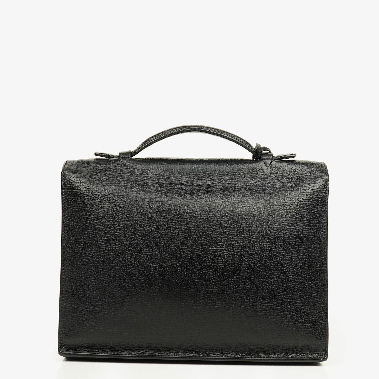 Hermès Sac à Dépêches 27 Tasche aus schwarzem Nero Clemence Leder