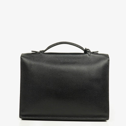Hermès Sac à Dépêches 27 Tasche aus schwarzem Nero Clemence Leder