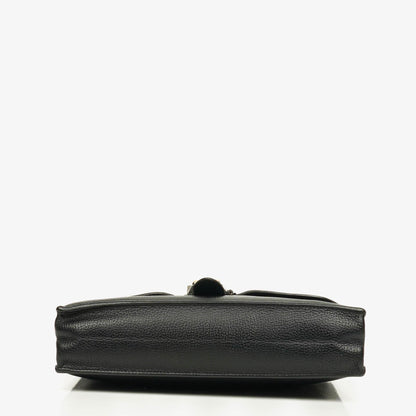 Hermès Sac à Dépêches 27 Tasche aus schwarzem Nero Clemence Leder