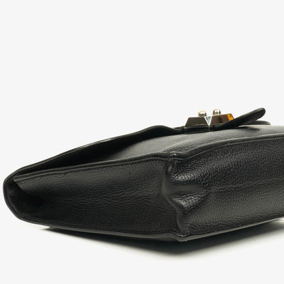 Hermès Sac à Dépêches 27 Tasche aus schwarzem Nero Clemence Leder