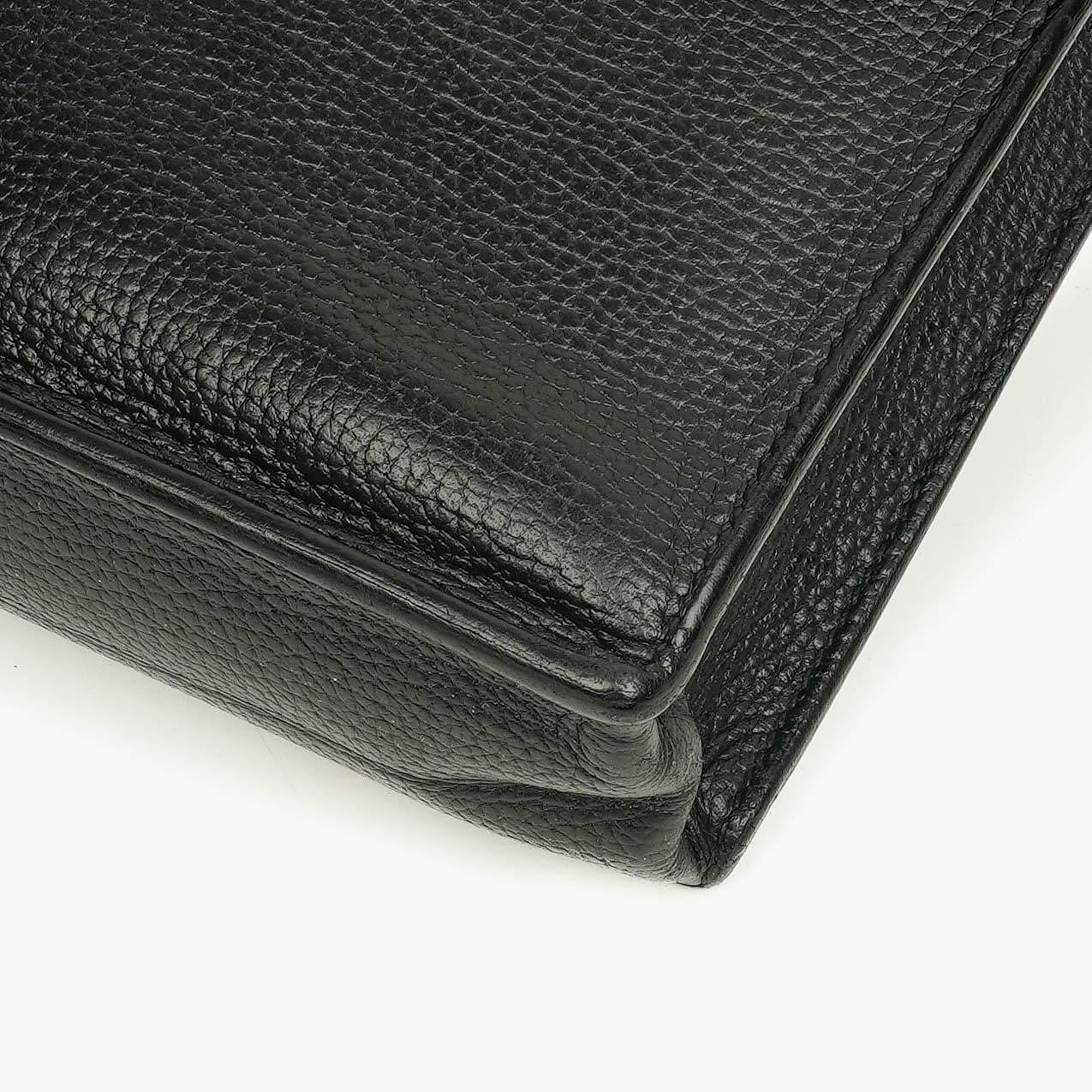 Hermès Sac à Dépêches 27 Tasche aus schwarzem Nero Clemence Leder