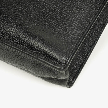 Hermès Sac à Dépêches 27 Tasche aus schwarzem Nero Clemence Leder