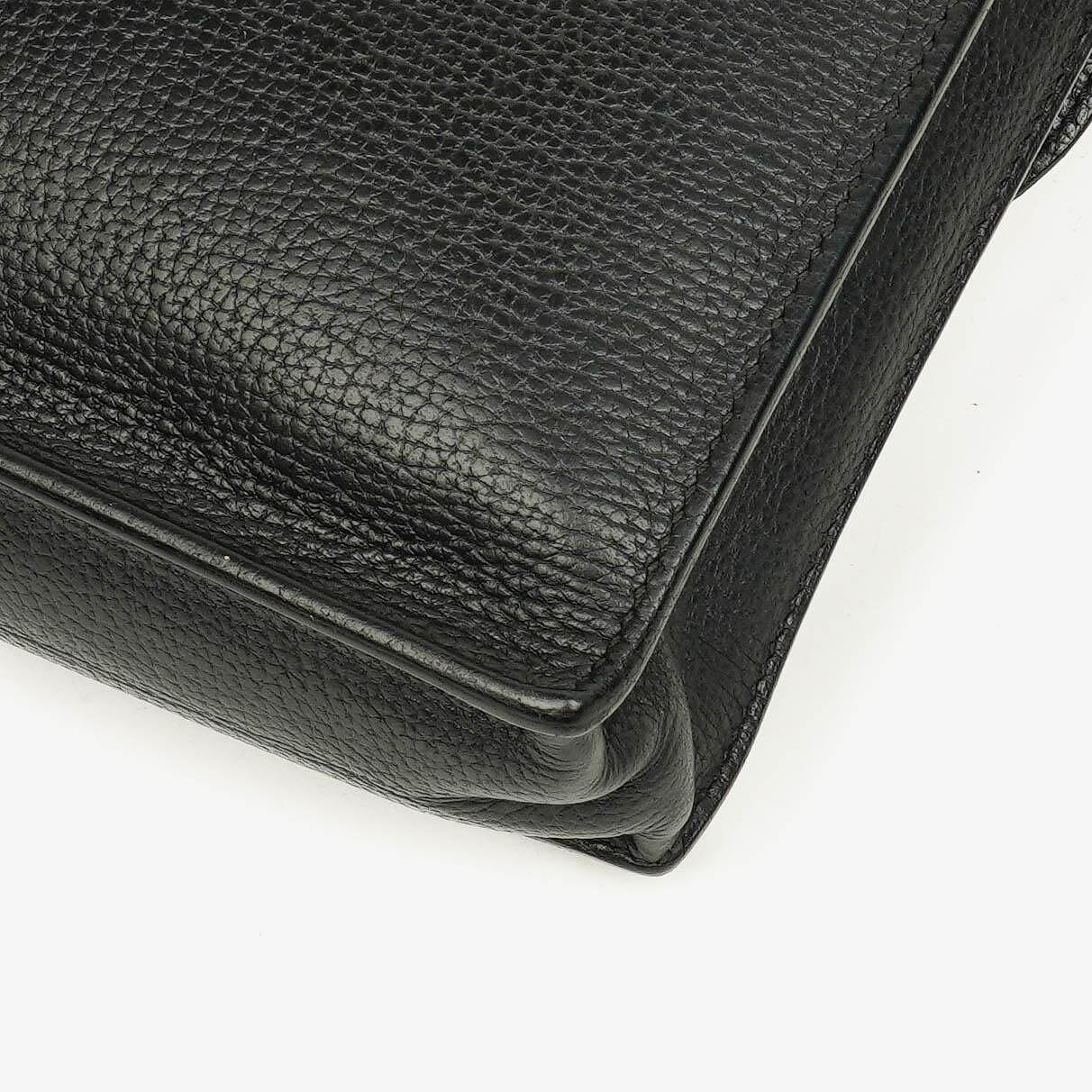 Hermès Sac à Dépêches 27 Tasche aus schwarzem Nero Clemence Leder