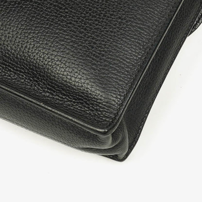 Hermès Sac à Dépêches 27 Tasche aus schwarzem Nero Clemence Leder