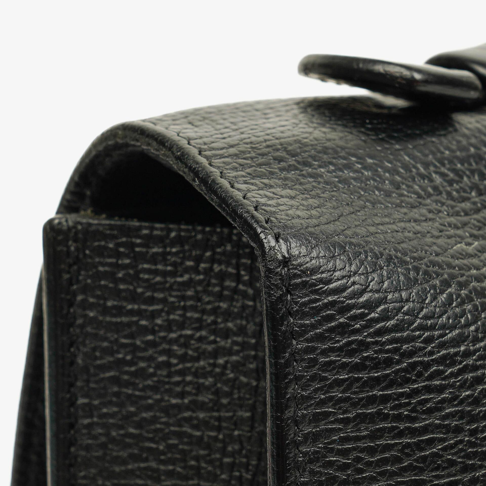 Hermès Sac à Dépêches 27 Tasche aus schwarzem Nero Clemence Leder