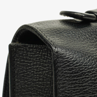 Hermès Sac à Dépêches 27 Tasche aus schwarzem Nero Clemence Leder