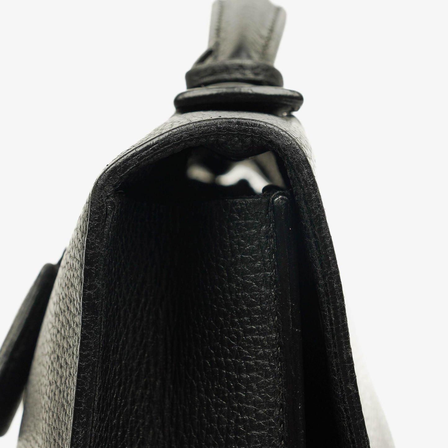 Hermès Sac à Dépêches 27 Tasche aus schwarzem Nero Clemence Leder